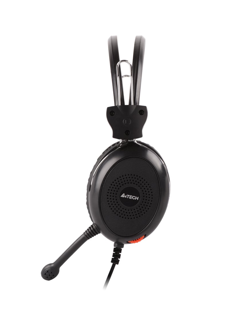 A4TECH A4TECH DOUBLE STEREO HEADSET WITH MIC HS-30, SUPERIOR SOUND QUALITY, 3.5MM PLUG AND NOISE CANCELLING, BLACK  - Image 4