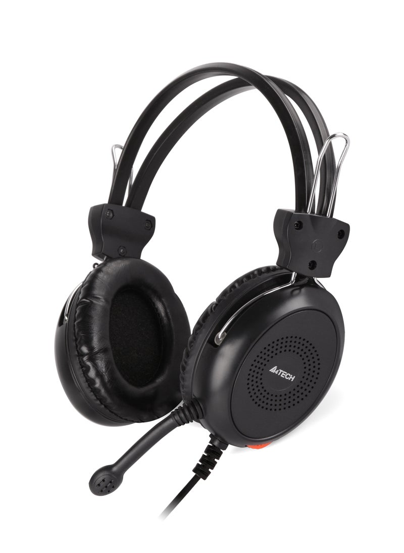 A4TECH A4TECH DOUBLE STEREO HEADSET WITH MIC HS-30, SUPERIOR SOUND QUALITY, 3.5MM PLUG AND NOISE CANCELLING, BLACK  - Image 2