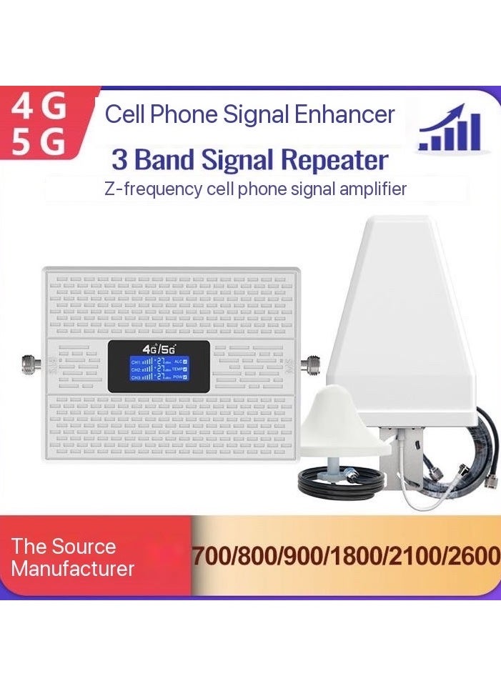 Generic - Signal Booster Kit Phone Signal Amplifier Cell Phone Signal Booster Mobile Signal Repeater Tri Band Signal Booster Repeater - Image 1