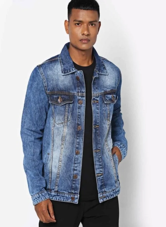 HIGH STAR Men Blue Denim Jacket