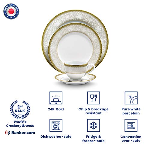 Noritake Japan - Porcelain Serving Bowl 1 pc - Luxury Dining and Kitchen Set - Hearth Collection Golden Chintz Golden Spare Serving Bowl - Image 3