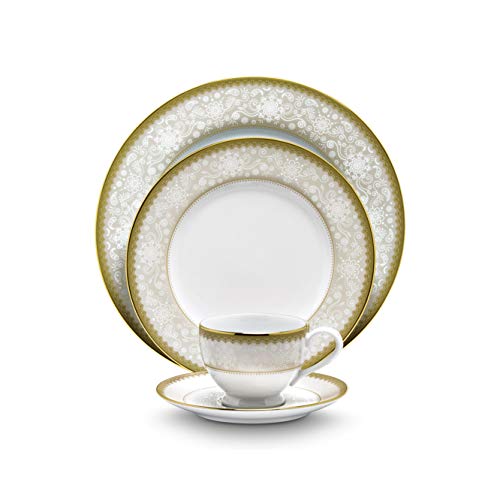 Noritake Japan - Porcelain Serving Bowl 1 pc - Luxury Dining and Kitchen Set - Hearth Collection Golden Chintz Golden Spare Serving Bowl - Image 1