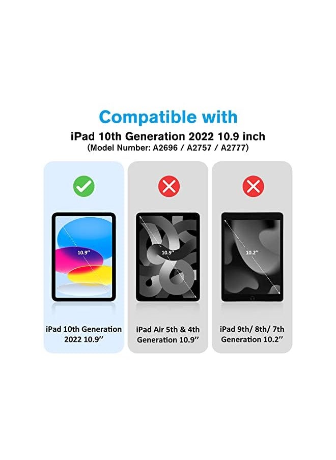 Procases - for iPad 10th Gen Case with Pencil Holder 2022 iPad 10.9 Inch Case, Clear Transparent Back Shell Trifold Protective Cases Shockproof Cover for 2022 iPad 10th Gen A2696 A2757 A2777 -Pink - Image 1