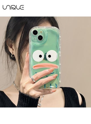 For iPhone 15 Phone Case - Cartoon Grievance Emoji Phone Case - Silicone Protective Case - Shockproof Waterproof Phone Case Girl Girl, Transparent - view 3