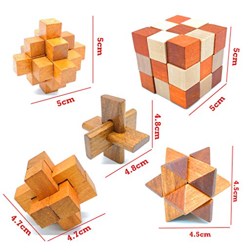 Guaishou Brain Teasers with The Puzzles 21Pcs Unlock Interlock Game IQ Test Toy 3D Wooden and Metal for Party Favor Kids Adults Challenge - Image 3