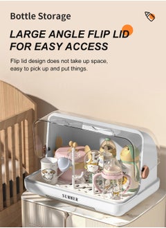 MaBaby Baby Bottle Storage Box with Dust-proof Cover, UV Sterilizer and Storage Box for Baby Bottles  - Image 3