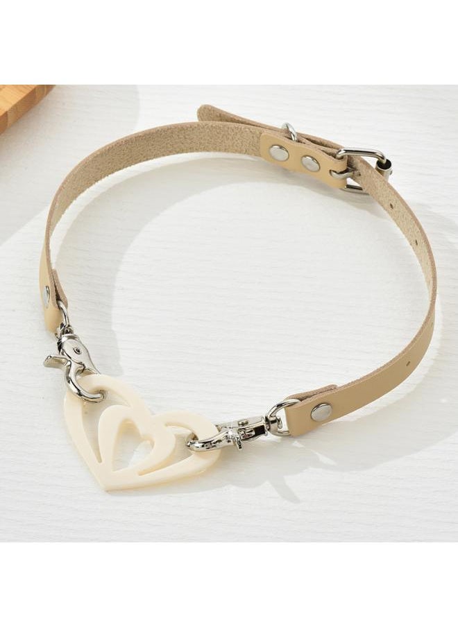 NIBEMINENT Direct Acetic Acid Love Stitching Belt Necklace Chocker Black Pink White Four Color Optional Leather Collar Tide 