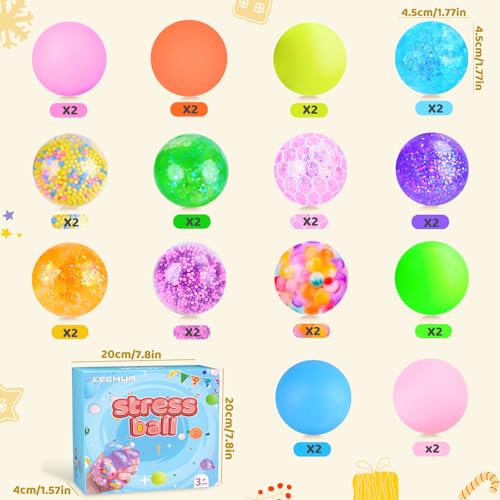 LeeHUR Squishy Stress Balls Squishies for Kids Adults Anxiety Stress Relief Toys Squeeze Balls Bulk Fidget Toys for Party Favors Birthday Gift Goodie Bag Stuffers - Image 5