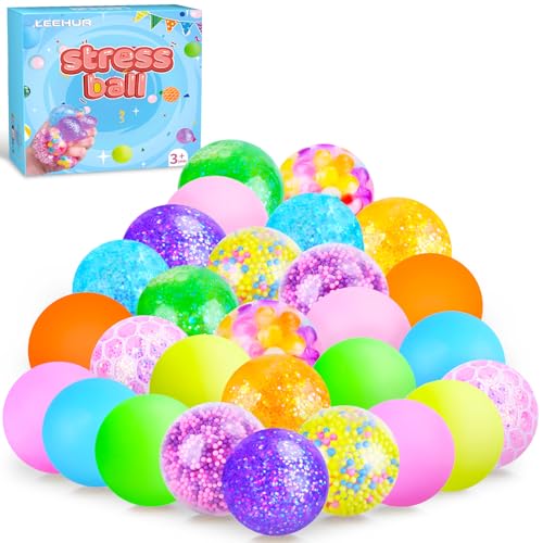 LeeHUR Squishy Stress Balls Squishies for Kids Adults Anxiety Stress Relief Toys Squeeze Balls Bulk Fidget Toys for Party Favors Birthday Gift Goodie Bag Stuffers - Image 1