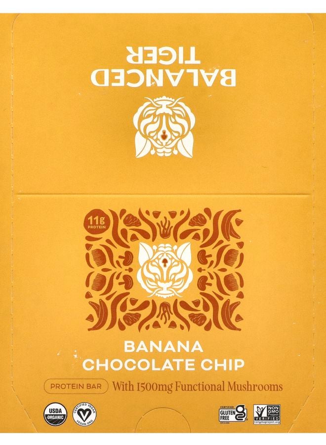 Balanced Tiger Protein Bar Banana Chocolate Chip 12 Bars 1.55 oz (44 g) Each