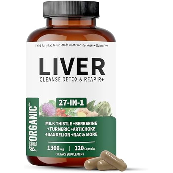 FIRSTORGANIC Milk Thistle Liver Guard+ Complex | 1366mg - 120 Caps | 27-IN-1 Herbal Liver Cleanse & Detox Blend | with Silymarin, Beet Root, NAC & Zinc | Third-Party Tested, Vegan, Non-GMO, Gluten Free - Image 1