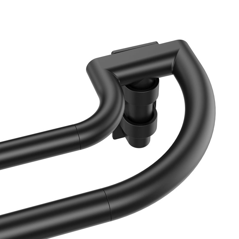 ENJOYBASICS Double Curtain Rodï¼ŒBlackout Wrap-Around Curtain Rods for Windows 48 to 84 Inchï¼ŒAdjustable from 32 to 86 Inch for Room Darkening Curtains, Matte Black - Image 1