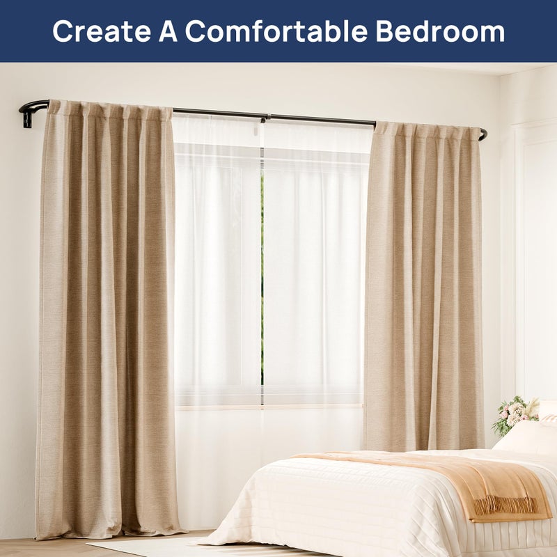 ENJOYBASICS Double Curtain Rodï¼ŒBlackout Wrap-Around Curtain Rods for Windows 48 to 84 Inchï¼ŒAdjustable from 32 to 86 Inch for Room Darkening Curtains, Matte Black - Image 5