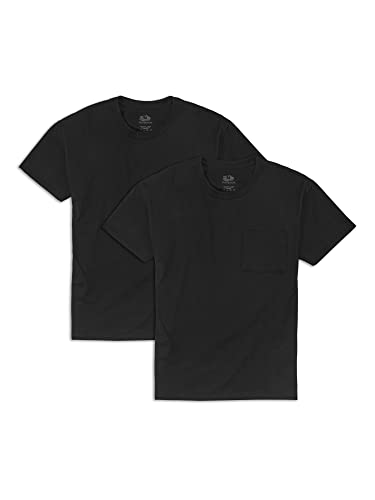 Fruit of the Loom Men's Eversoft Cotton T-Shirts (S-4XL), Pocket-2 Pack-Black, Medium - Image 4