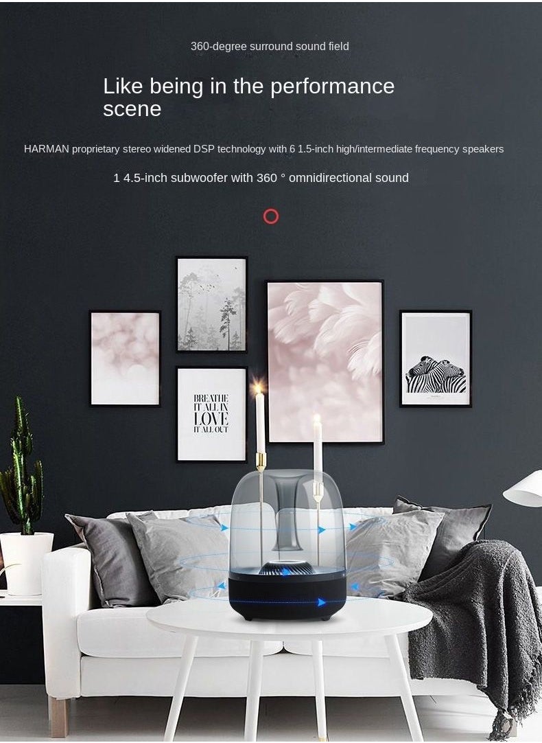 HW - For Harman Kardon Glass Bluetooth Speaker Desktop Mini Computer Subwoofer Bluetooth Speaker - Image 1