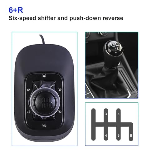 DOYO Gaming Gear Shifter - Compatible with G29 G27 G25 G920 T300RS/GT Racing Wheels, Six-Speed H Pattern with Reverse, Ideal for ATS ETS WRC Sim Racing Games - Image 3