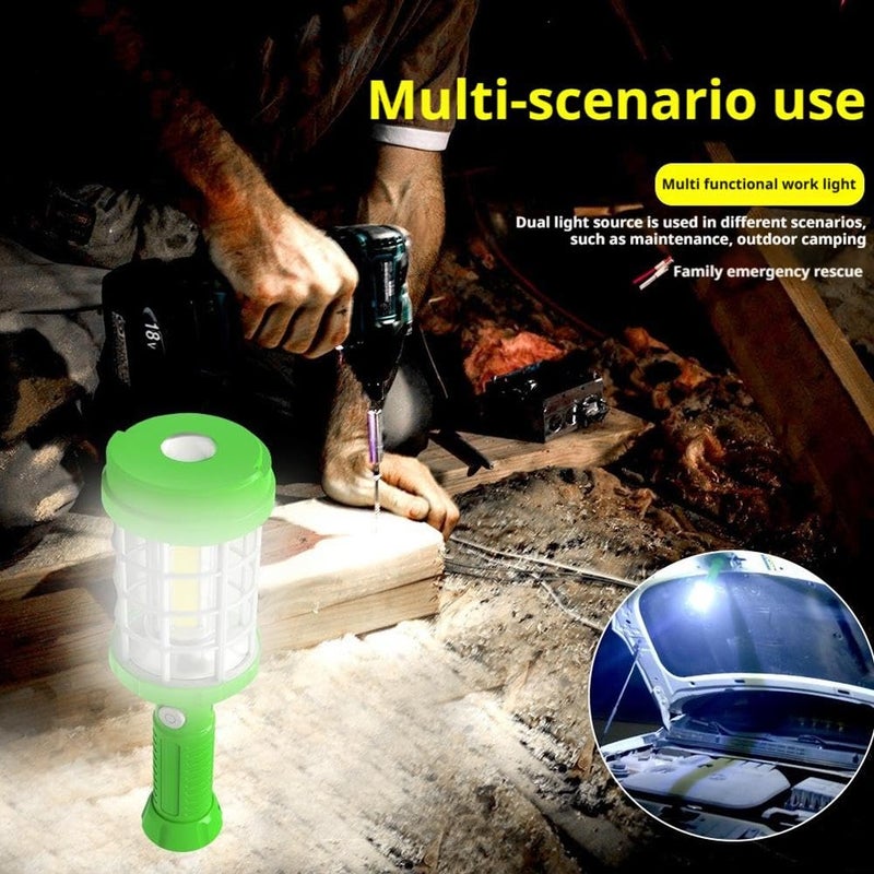 Green Rechargeable 1000 Lumen LED Work Light COB Front Side Lights Magnetic Base - Image 5