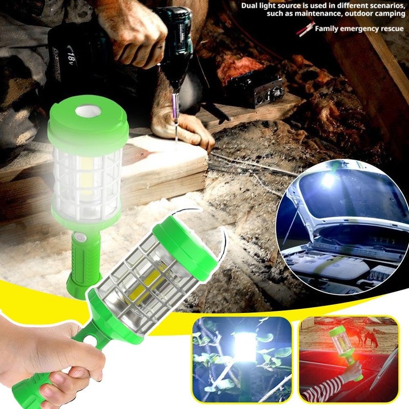 Green Rechargeable 1000 Lumen LED Work Light COB Front Side Lights Magnetic Base - Image 3