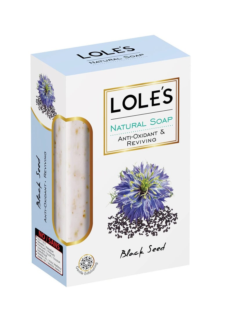 LOLE'S Luxury Pure Natural Soap, Black Seed Beauty Bar, Detox & Deep Cleansing Face and Body Care - Vitamin E, SLS-Free, Crisp & Fresh Touch, 100% Vegetable, No Animal Fat 150g - Image 3