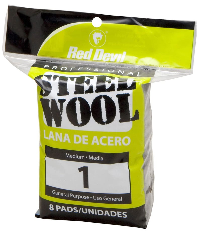 Red Devil 0324 Steel Wool 1 Medium Pack of 8