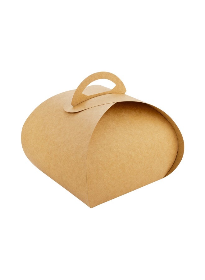 Restaurantware Ingenero 6.5 Inch Cake Boxes With Handles, 100 Built-In Handle Lunch Boxes - Grease-Resistant Lining, For Desserts Or Meals, Kraft Paper Gable Boxes, Easy To Carry, Recyclable - Image 1