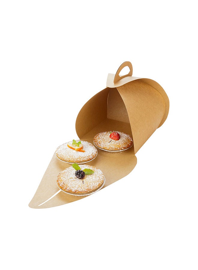 Restaurantware Ingenero 6.5 Inch Cake Boxes With Handles, 100 Built-In Handle Lunch Boxes - Grease-Resistant Lining, For Desserts Or Meals, Kraft Paper Gable Boxes, Easy To Carry, Recyclable - Image 5