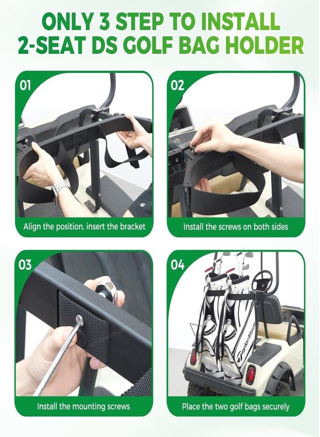 Panglong 2 Seat DS Golf Cart Bag Holder with Screws, Golf Bag Attachment for 1987-Up Club Car DS 2 Seat Models, OEM #1013935 - Image 5