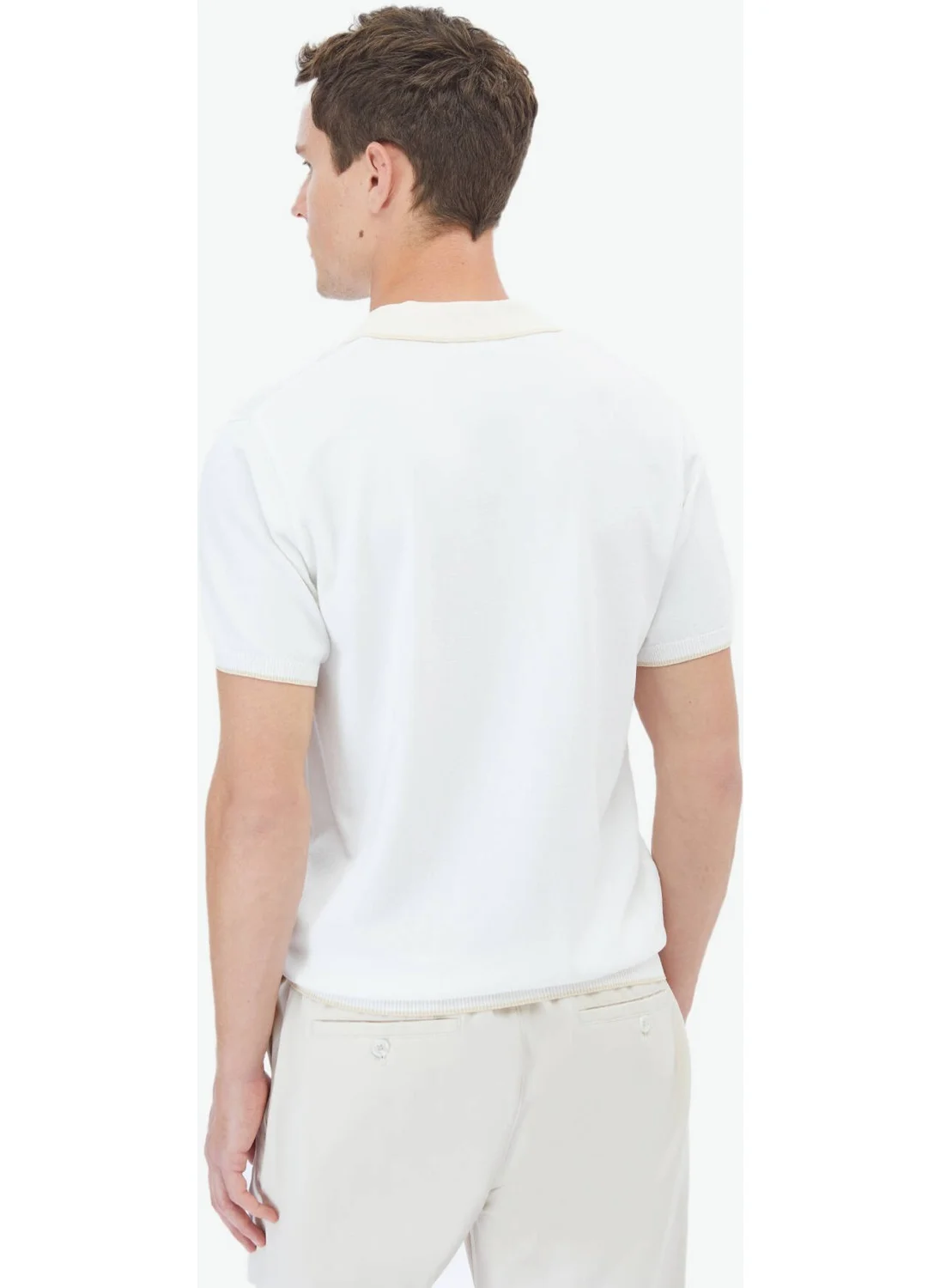 Kip Ecru Polo Neck Plain Knit Knitwear
