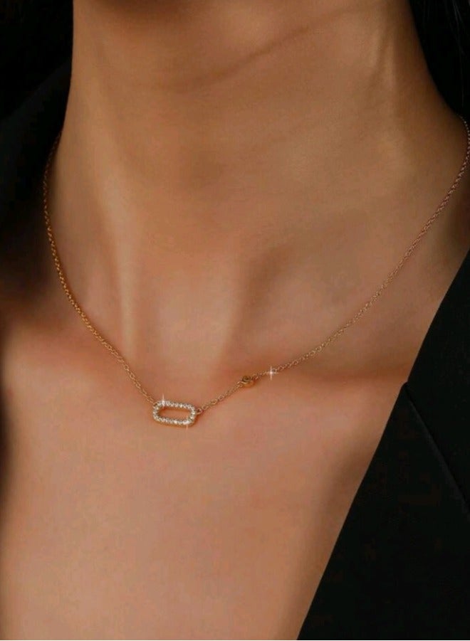 Attractives Pure 925 Sterling Silver Necklace For Women Gold Plated - Image 1