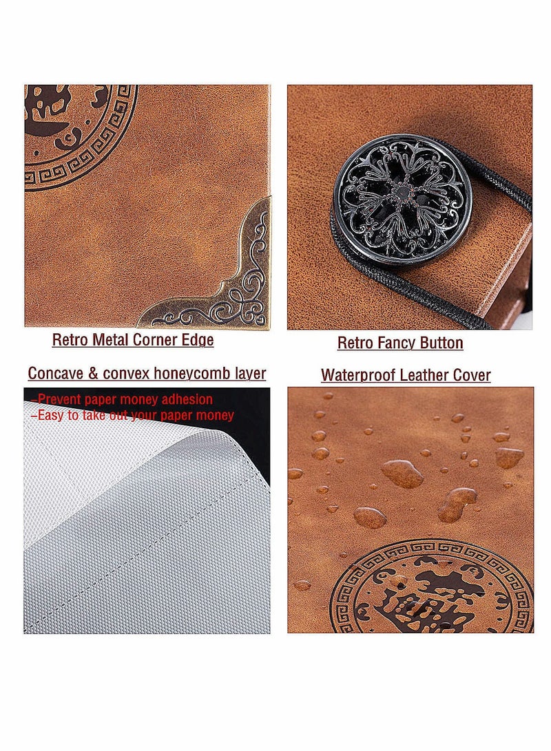 Excefore Coin Collecting Holder Album, with 150 Coin Pockets and 240 Paper Currency Pockets, Paper Money Currency PU Leather Pockets Collection Supplies Holders - Image 4