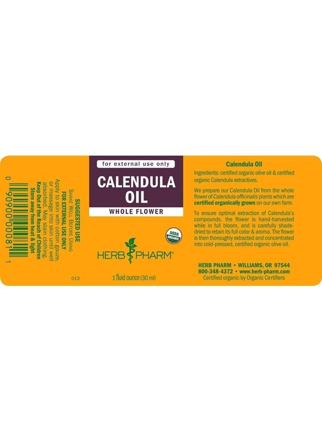 HERB PHARM - Certified Organic Calendula Oil, 1 Fl Oz - Image 1