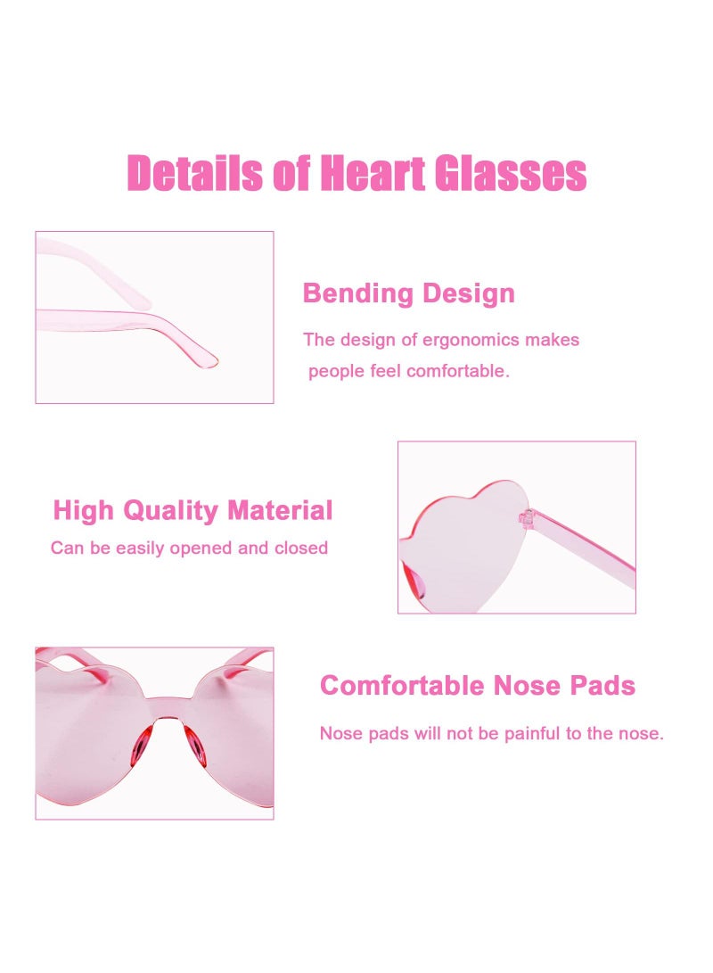 Sweet seven 10 قطع نظارات بلا إطار على شكل قلب - نظارات حفلات ممتعة للنساء والفتيات والأطفال والبالغين - مثالية لأعياد الميلاد والمهرجانات وكوسبلاي وحفلات الأزياء - Image 4