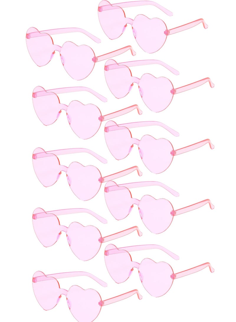 Sweet seven 10 قطع نظارات بلا إطار على شكل قلب - نظارات حفلات ممتعة للنساء والفتيات والأطفال والبالغين - مثالية لأعياد الميلاد والمهرجانات وكوسبلاي وحفلات الأزياء - Image 1