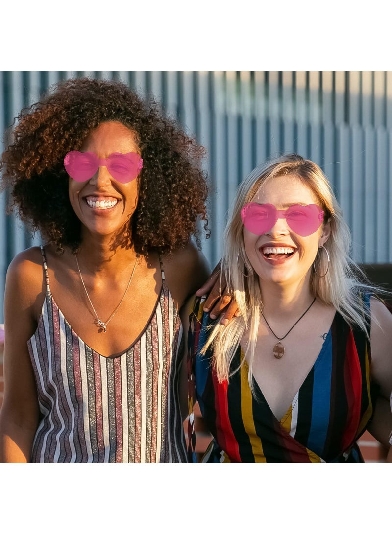 Sweet seven 10 قطع نظارات بلا إطار على شكل قلب - نظارات حفلات ممتعة للنساء والفتيات والأطفال والبالغين - مثالية لأعياد الميلاد والمهرجانات وكوسبلاي وحفلات الأزياء - Image 2