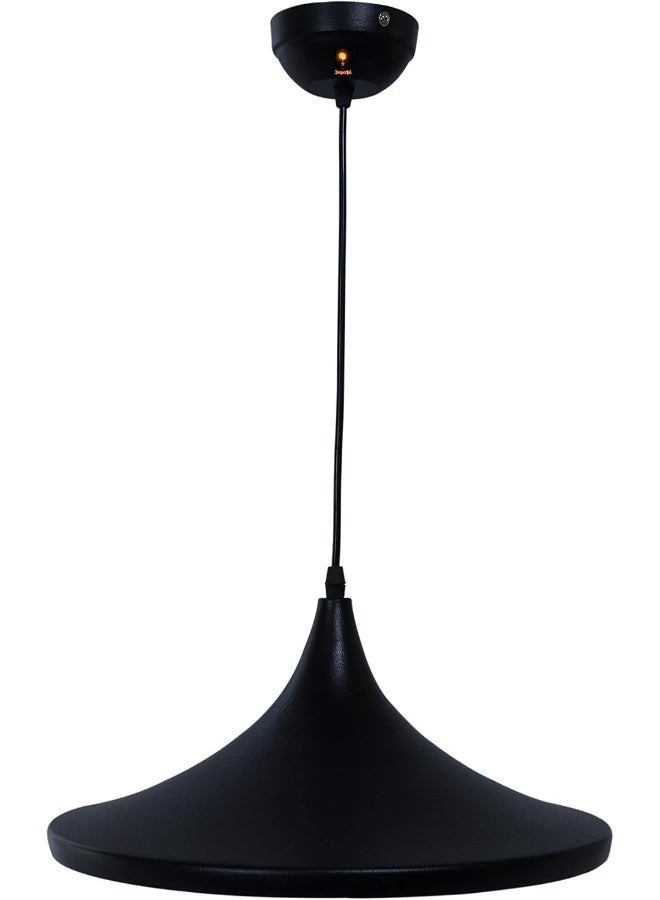 Imper!al Vintage Black Metal Tawa Hanging Light, Pendant Ceiling Light and Lamp (Black)  - Image 2