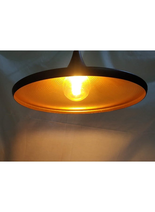 Imper!al Vintage Black Metal Tawa Hanging Light, Pendant Ceiling Light and Lamp (Black)  - Image 4