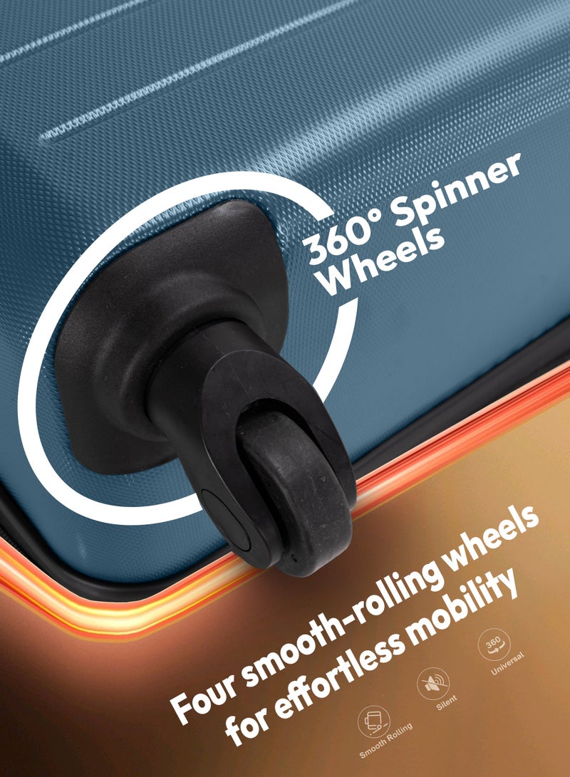ستارجولد مجموعة حقائب سفر من 4 قطع (20/24/28/32 بوصة) - حقائب سفر صلبة من مادة ABS بسحاب قابل للتمدد، وعجلات دوارة 360 درجة، وقفل رقمي - حقيبة سفر خفيفة الوزن بعجلات - Image 3