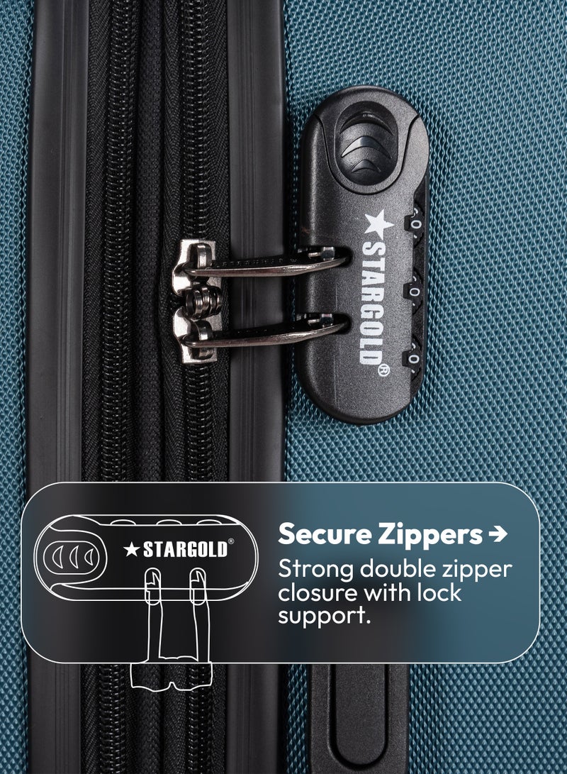 ستارجولد مجموعة حقائب سفر من 4 قطع (20/24/28/32 بوصة) - حقائب سفر صلبة من مادة ABS بسحاب قابل للتمدد، وعجلات دوارة 360 درجة، وقفل رقمي - حقيبة سفر خفيفة الوزن بعجلات - Image 4