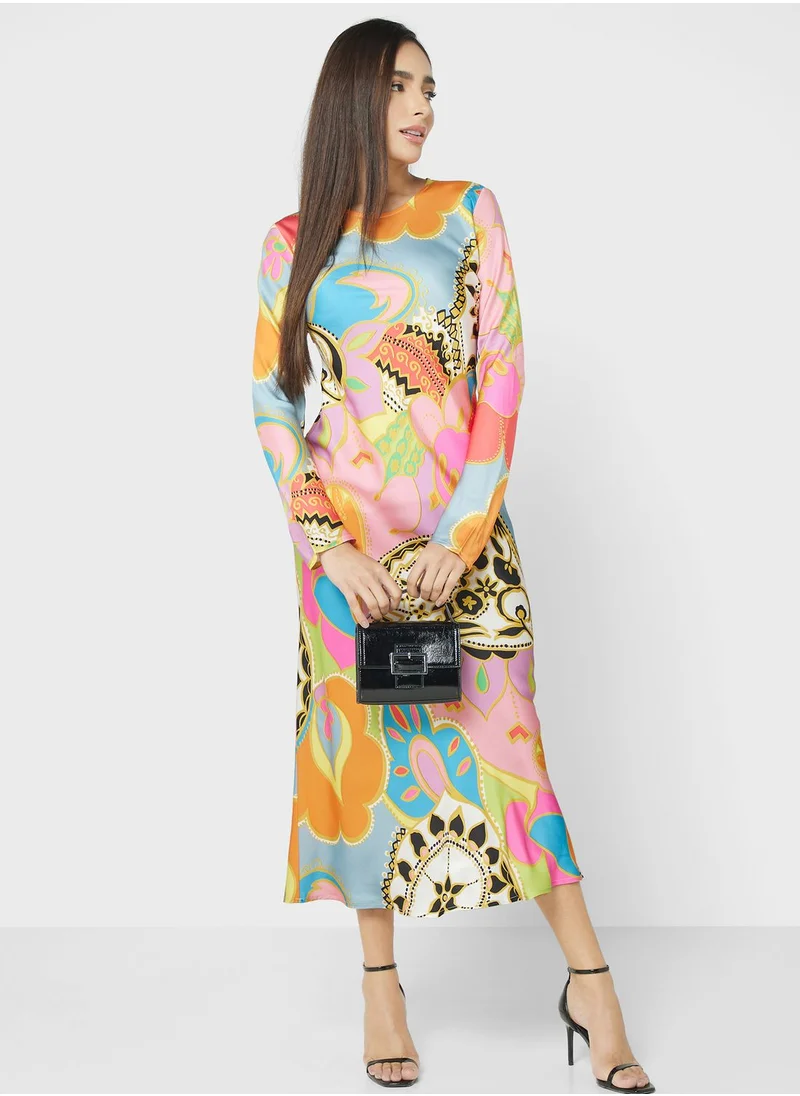 Never fully Dressed Crew Neck Printed Dress