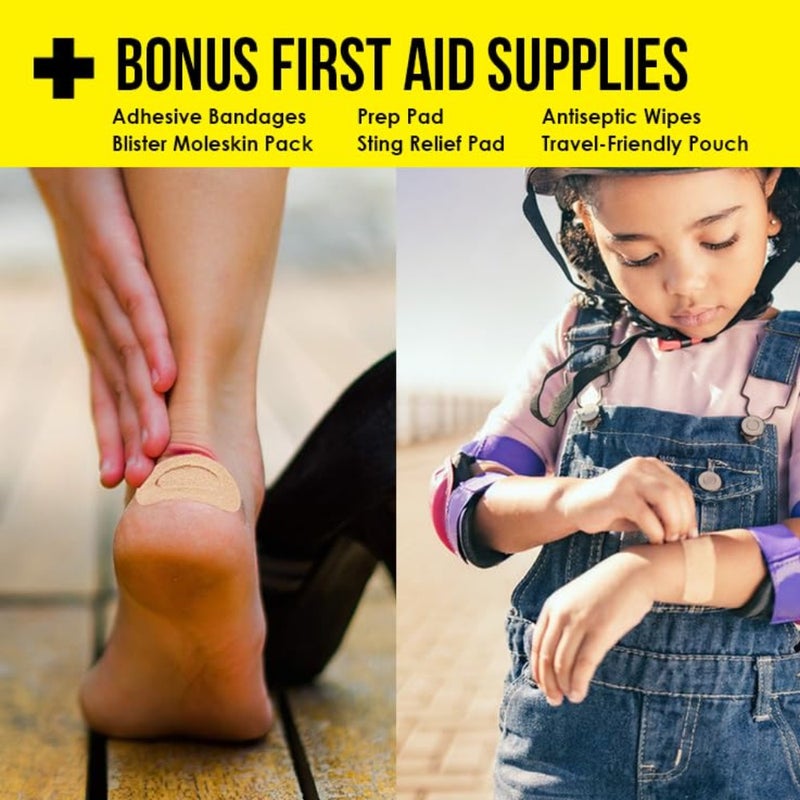 Travel Essential Medicine First Aid Kit I Bonus Medical Supplies I TSA Compliant Mini Size Medkit for Traveling Camping Trips Individually Packed 64 Tablets Refill Pack - Image 4