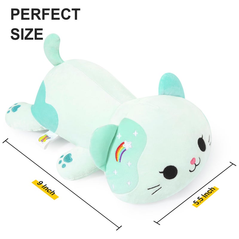 Onsoyours Original Rainbow Cat Plush Kitty Plushies Toy Blue Cat Kitten Stuffed Animal Soft Pillow Kawaii Plushie Gift for Kids & Adults (Rainbow Cat, 9") - Image 4