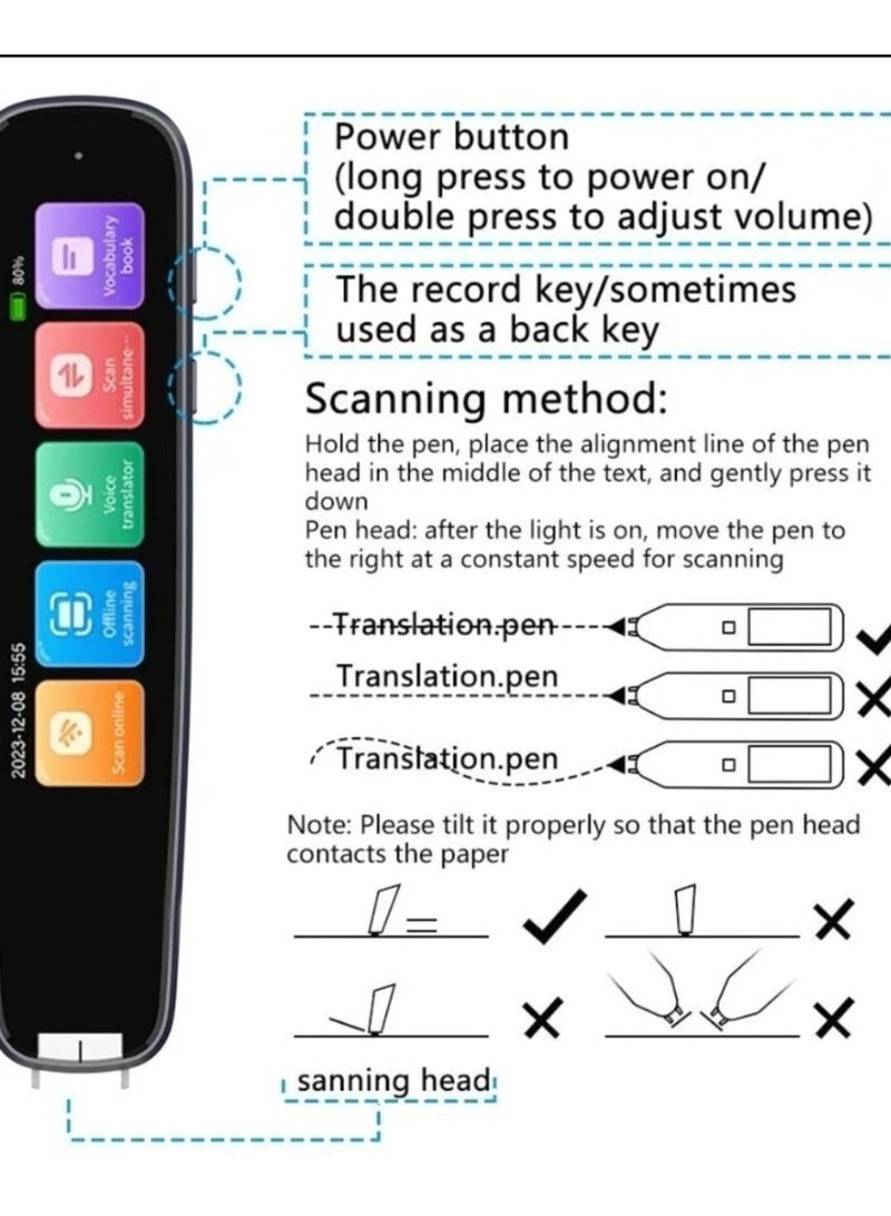 Translator Pen & Scan Reader Pen for Dyslexia,Language Learners & Learning Difficulties,Translation Pen (Black) - Image 4