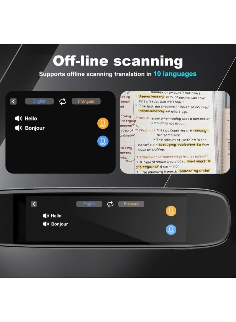 Translation Pen, Scan Reader Pen, 142 Language Translator Device, Text to Speech Scan Reading Pen for Dyslexia, Two-Way Instant Translator Pen for Students Adults with Touch Screen - Image 3