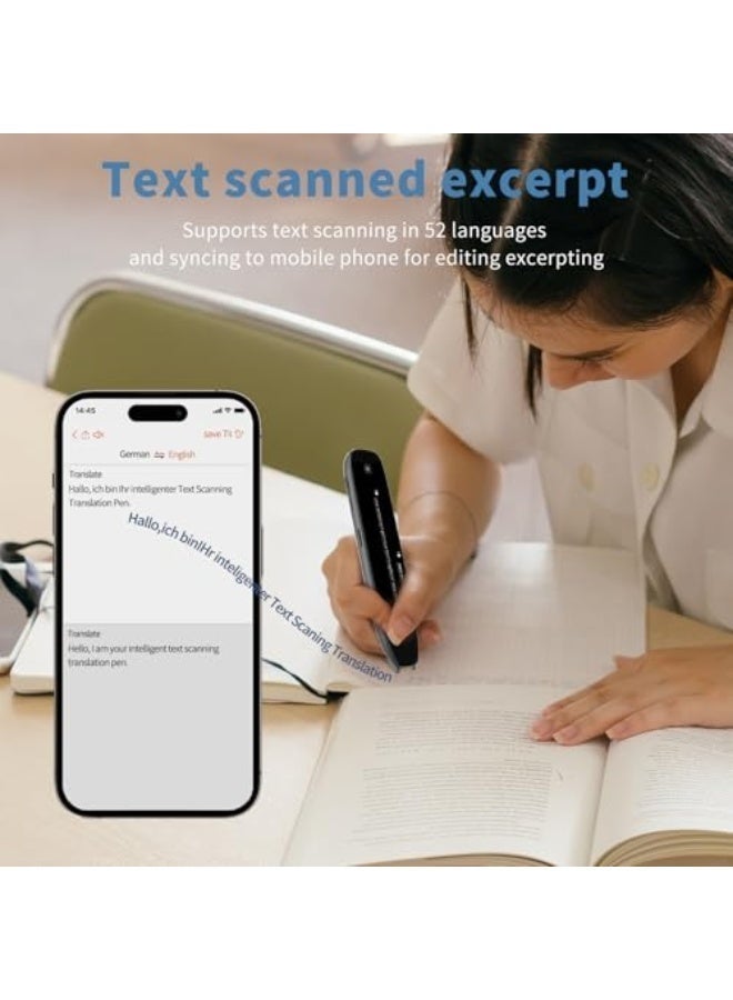142 Language Translator Device,Translation Pen,ai translator,Scan Reader Pen, Real-time voice translation in Arabic and over 142 other languages, featuring online instant translation capabilities, along with scanning and reading functions,Text to Speech Scan Reading Pen for Dyslexia, Two-Way Instant Translator Pen for Students Adults with Touch Screen - Image 4