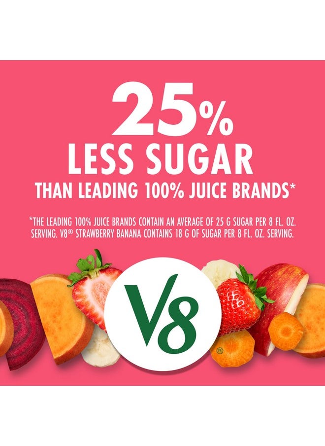 V8 V8 Strawberry Banana 100% Fruit and Vegetable Juice, 8 fl oz Can (6 Pack)  - Image 3