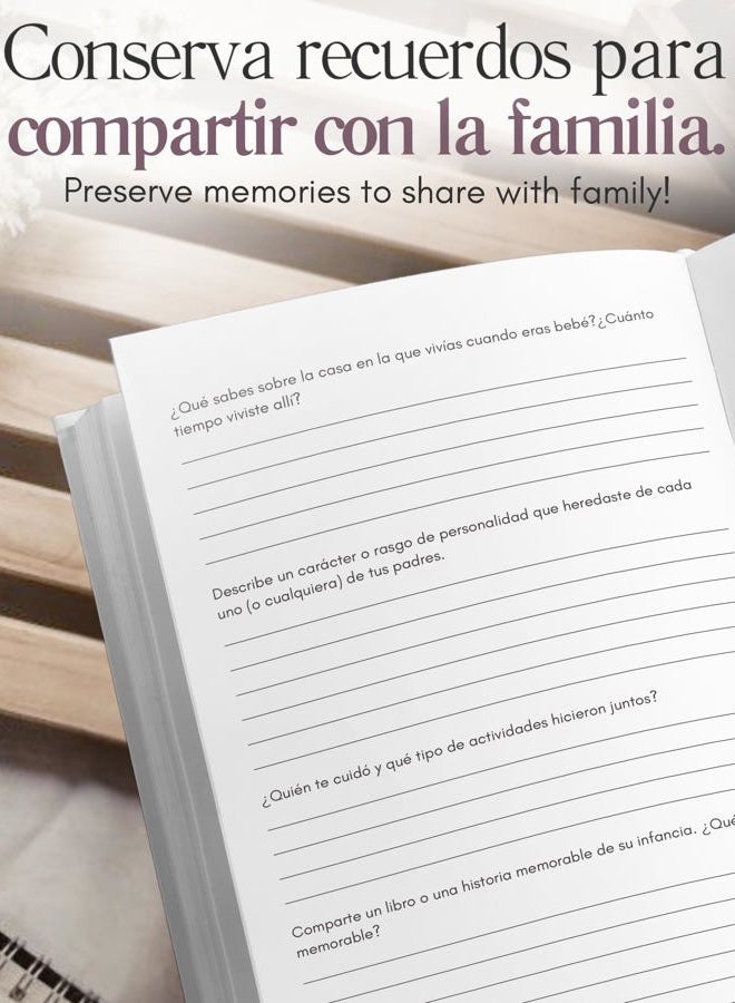 Coco & Lan Tia, comparte tu historia conmigo (Tapa dura): 250+ Preguntas, Tía regalos, Feliz Día de la Madre, Mejor regalo de sus sobrinos y sobrinas, Cumpleaños y Navidad. (Edición en español/Spanish Edition) - Image 4