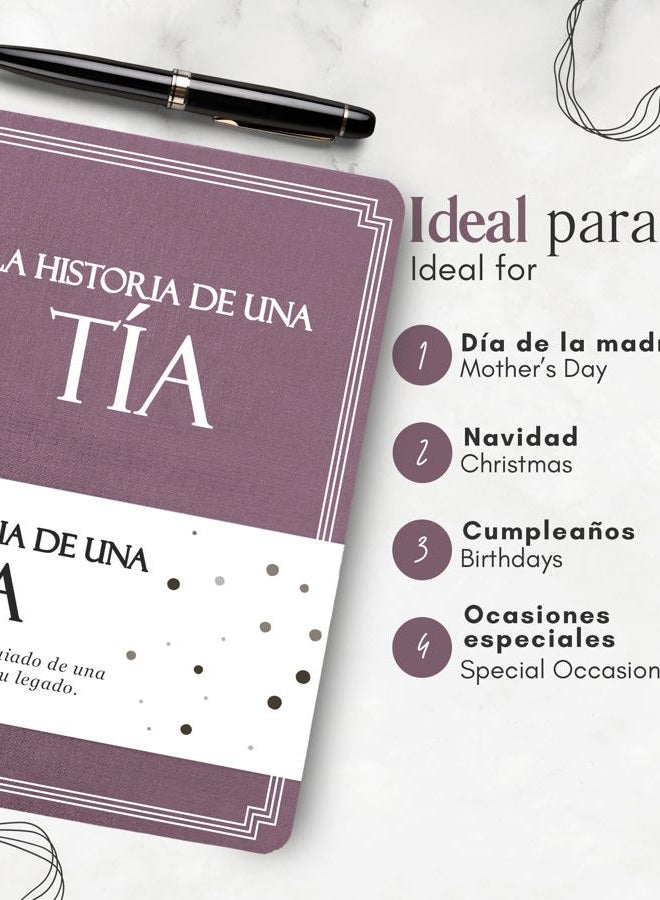 Coco & Lan Tia, comparte tu historia conmigo (Tapa dura): 250+ Preguntas, Tía regalos, Feliz Día de la Madre, Mejor regalo de sus sobrinos y sobrinas, Cumpleaños y Navidad. (Edición en español/Spanish Edition) - Image 5