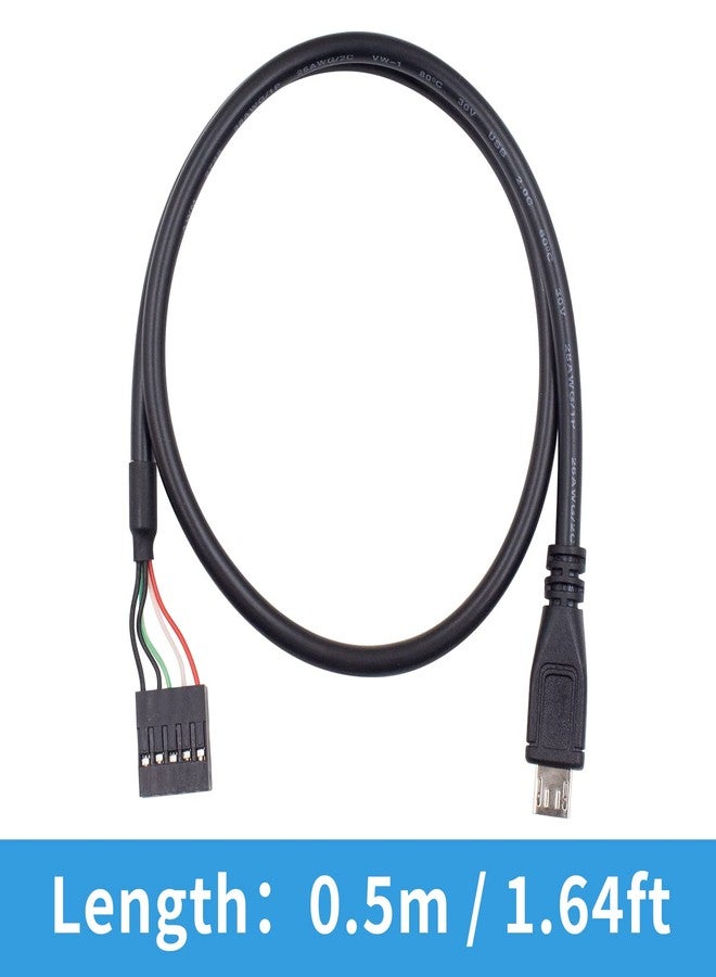 Duttek كابل دوتيك USB إلى Micro USB بطول 1.65 قدم/50 سم، محول Micro USB ذكر إلى أنثى 9 دبابيس للوحة الأم كابل ممتد دوبونت للوحة الأم 2 عبوة - Image 5