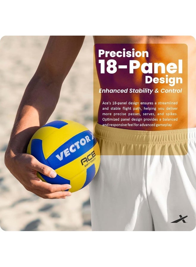 فيكتور أكس كرة طائرة فيكتور إكس إيس | مقاس ٤ | متعددة الألوان | كرة طائرة ناعمة الملمس من ١٨ لوحة، مُلصقة بمادة البولي يوريثان، بسطح محكم لمزيد من الإمساك، متينة وخفيفة الوزن، مناسبة للعب الداخلي والخارجي. - Image 4