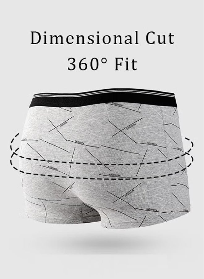 Set of 4 Men's 95% Cotton Boxer Shorts Breathable Soft Underwear Summer High Stretch Seamless Underwear  - Image 3